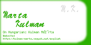 marta kulman business card